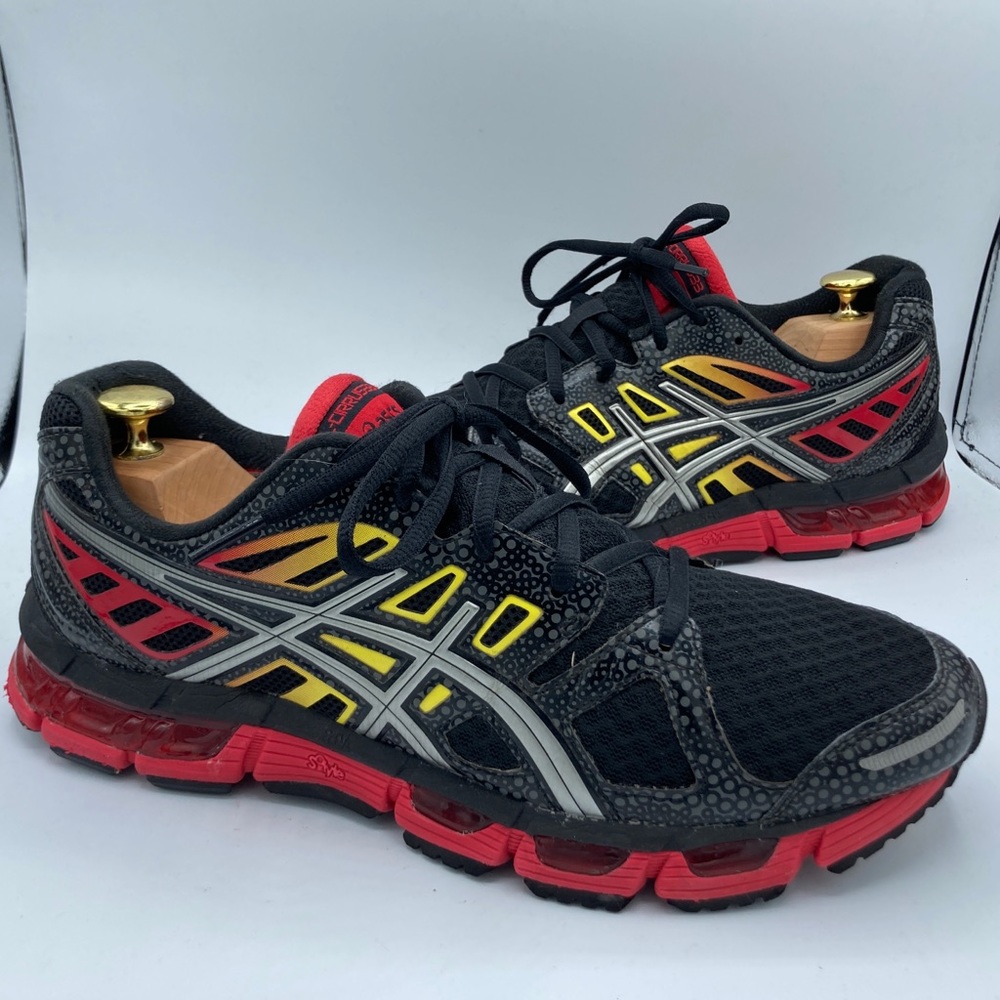 Asics Gel Cirrus33-2 Black / Lightning / Fire T314N Running Shoes Men 9 - Picture 1 of 12